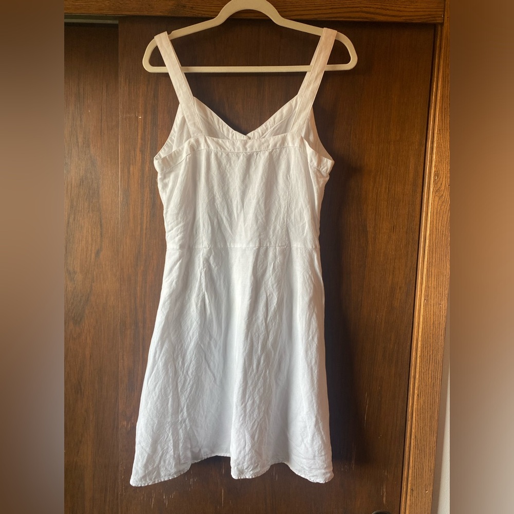 Loft Linen Blend‎ Strappy Button Flare Dress - Picture 5 of 6
